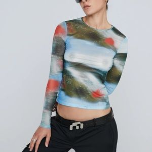 MIAOU Long Sleeve Tee in Motion Blue
